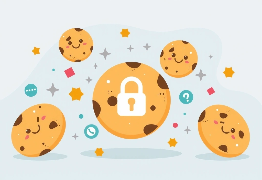 Illustration of digital cookies and data privacy