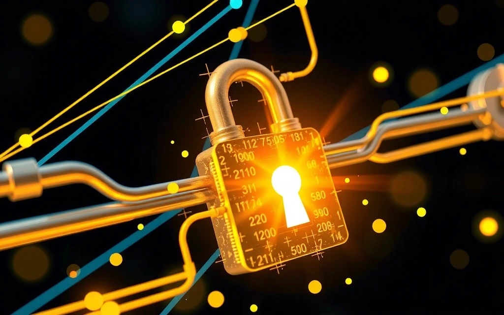 Digital lock and key symbolizing data security