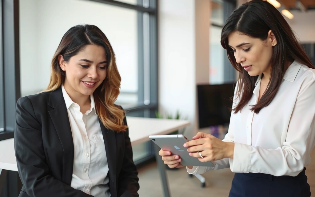 People discussing data privacy with a digital overlay