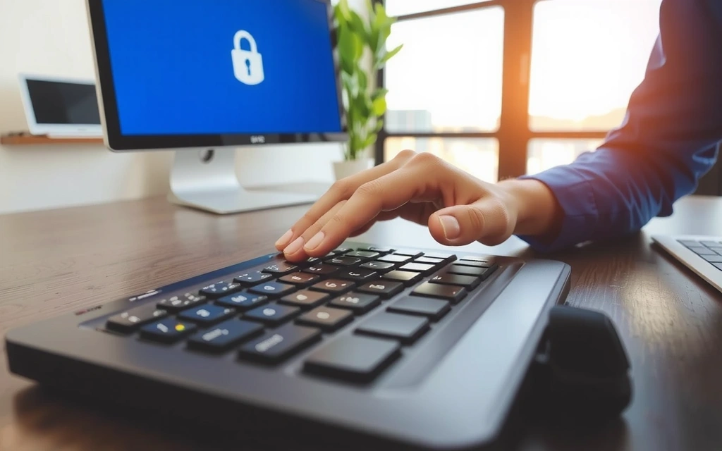 User logging in securely