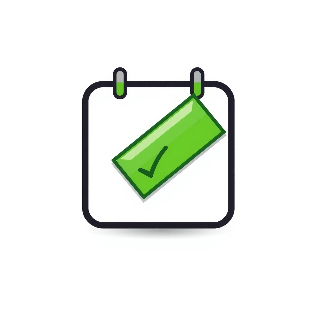 Illustration of a calendar with a checkmark